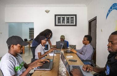 Elohor Thomas at her innovation CodeLn in Lagos, Nigeria. Elohor is a nominee for the Africa Prize for Engineering 2021