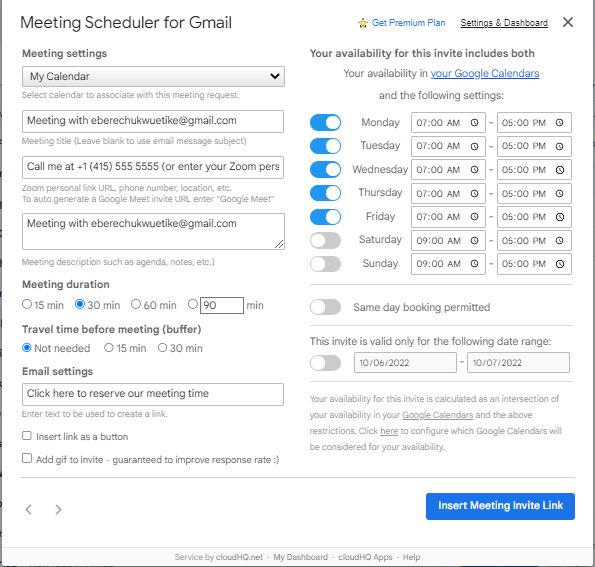 Gmail Meeting Scheduler by CloudHQ