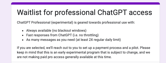OpenAI to launch ChatGPT Professional, a premium paid version of the chatbot