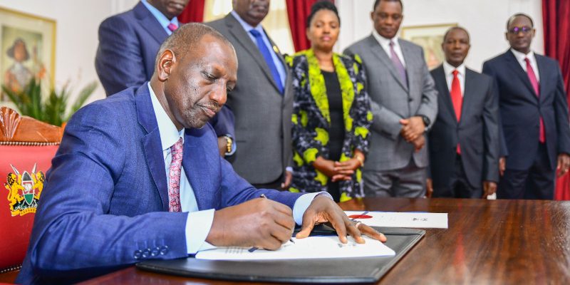 Kenya President William Ruto signs the Finance Bill into law