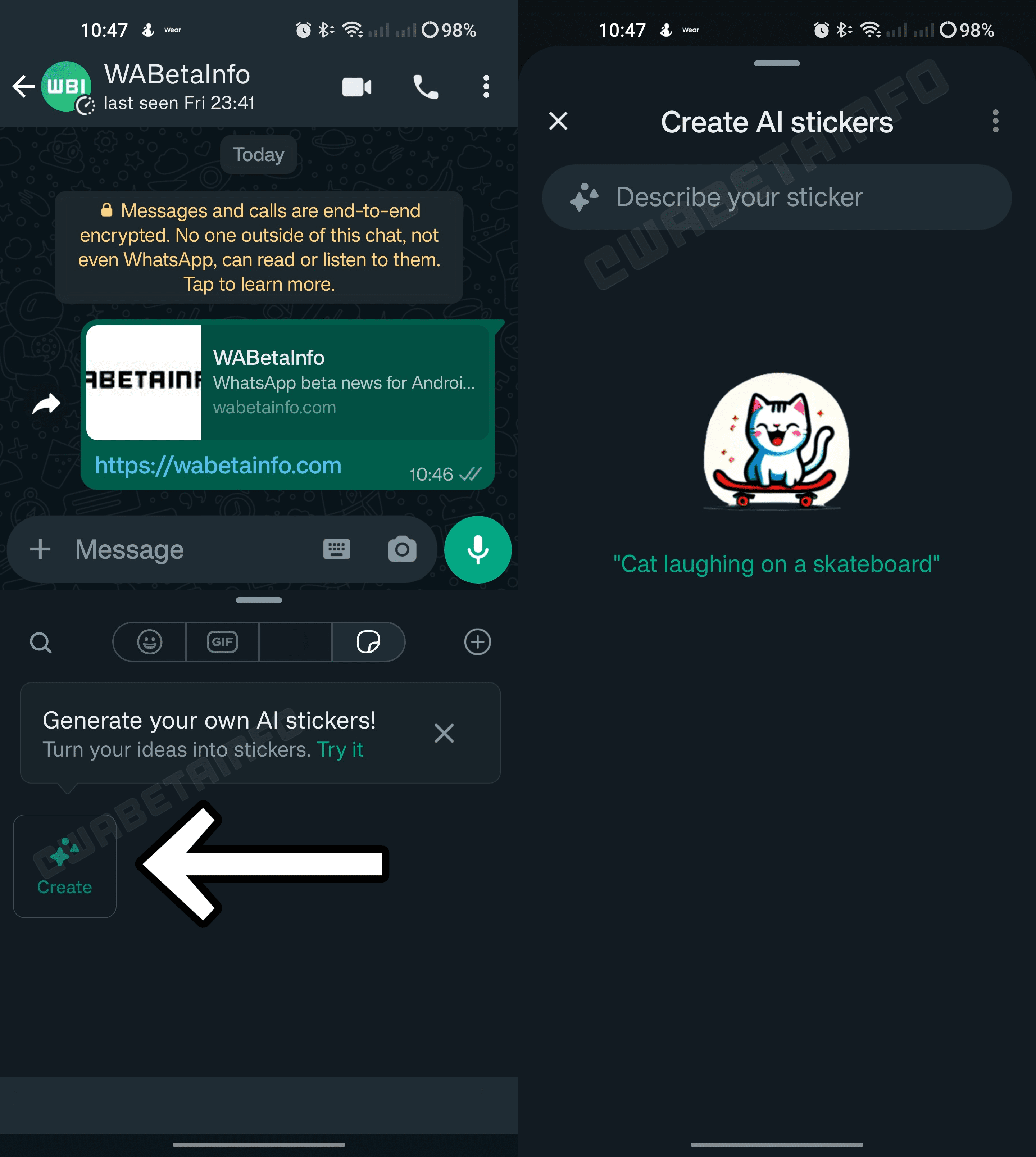 WhatsApp AI stickers