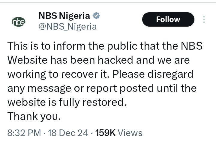 National Bureau of Statistics, NBS