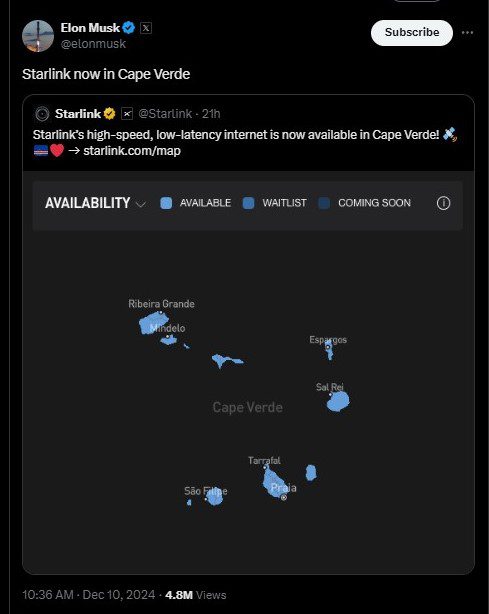 Starlink's approval in Cape Verde