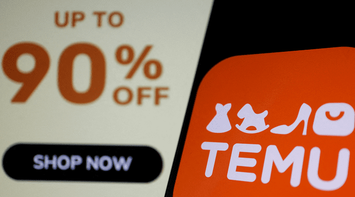 Temu - 90% discount on display