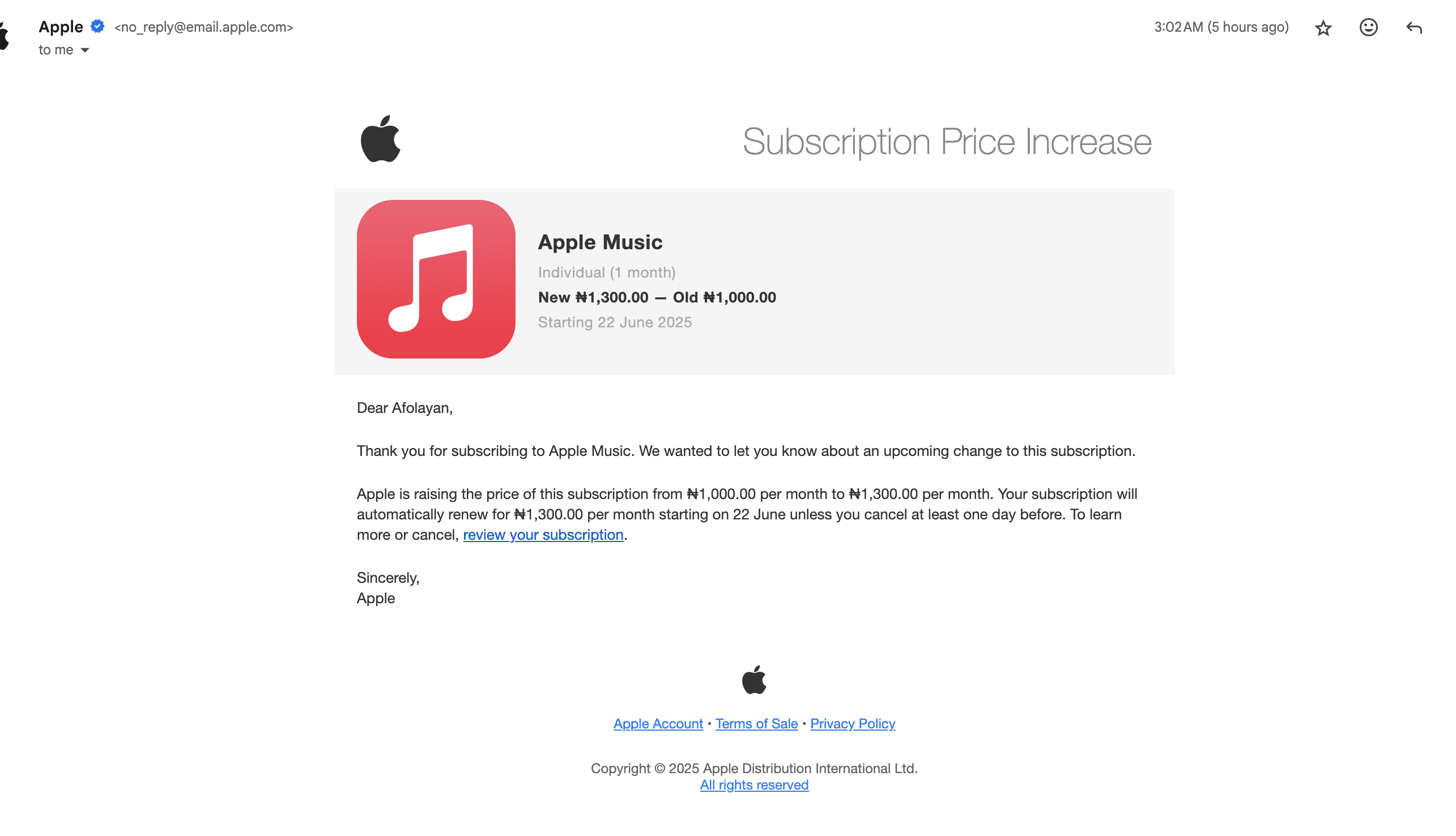 Apple Music hikes monthly subscription by 30% from N1,000 to N1,300