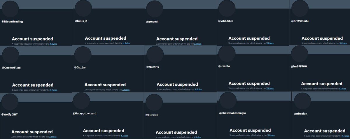 Mass suspension of crypto accounts on X 