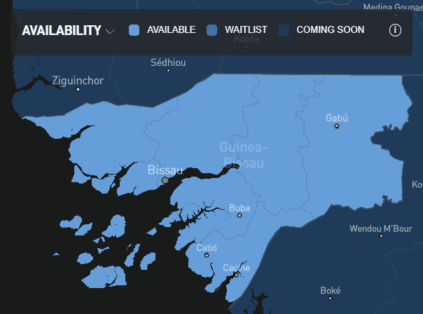 Availability map in Guinea-Bissau