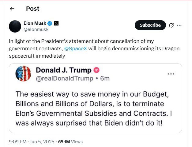 Elon Musk's net worth dips by $27 billion in ongoing feud with Donald Trump