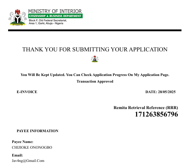 Ministry of Interior ₦150,000 payment glitch traps citizen in debt