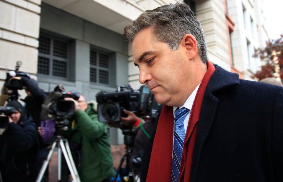 In this Nov. 14, 2018, file photo, Jim Acosta, then with CNN, walks into federal court in Washington. (AP Photo/Manuel Balce Ceneta)