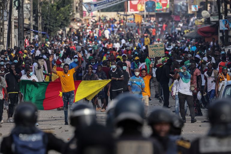Protest against President Paul Biya's reelection in Cameroon