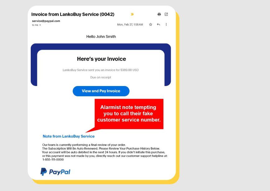 Invoice Scam flagged by PayPal