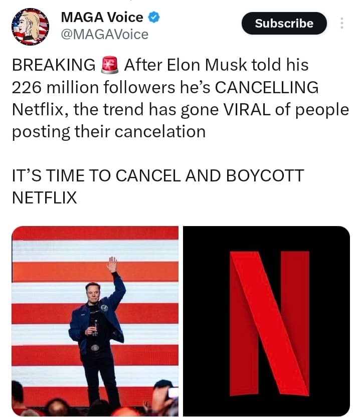 Netflix shares dip as American users cancel subscriptions amid transgender movie row