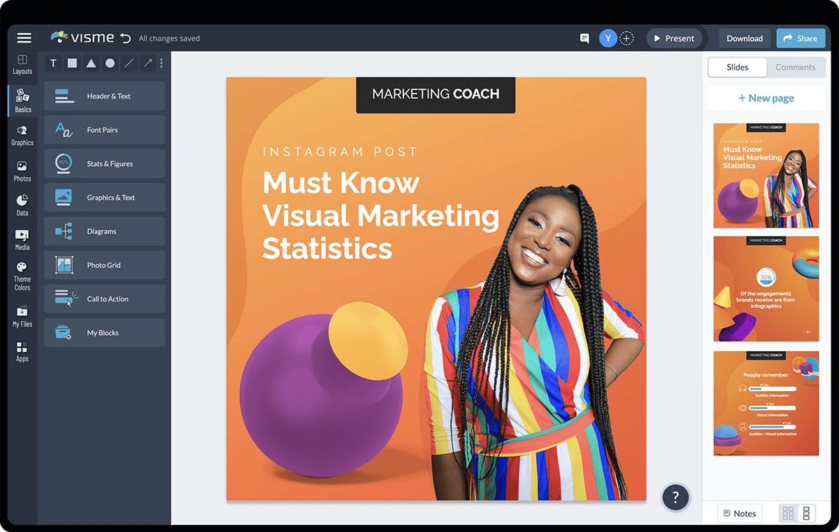 Visme platform