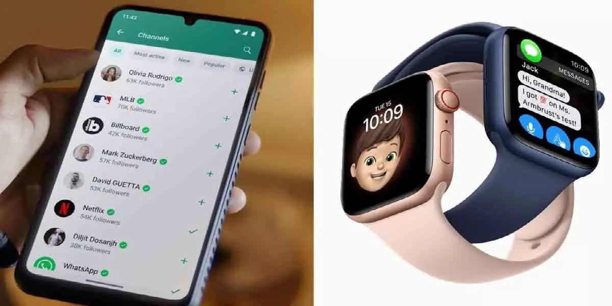 WhatsApp on a Phone and an Apple Watch