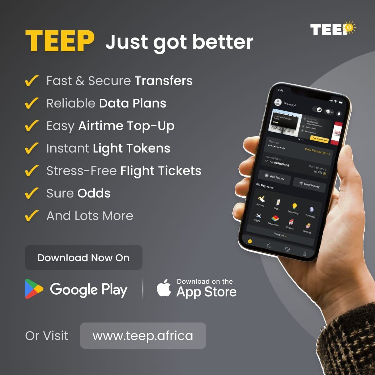 TEEP makes bill payment simpler, faster and more rewarding