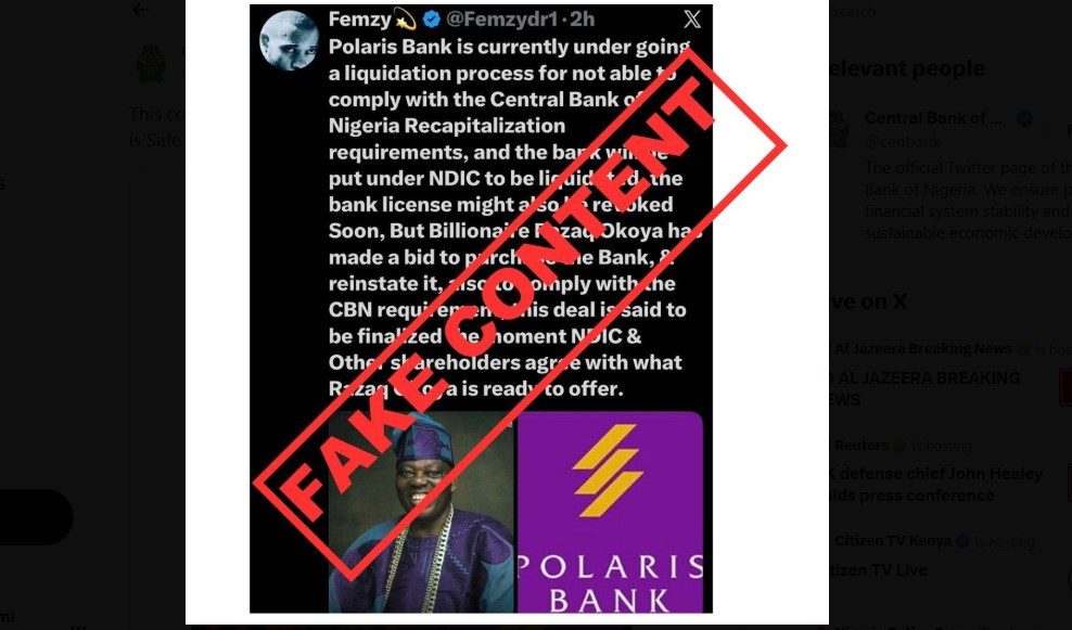 CBN debunks claims on Polaris Bank’s liquidation and purported sale