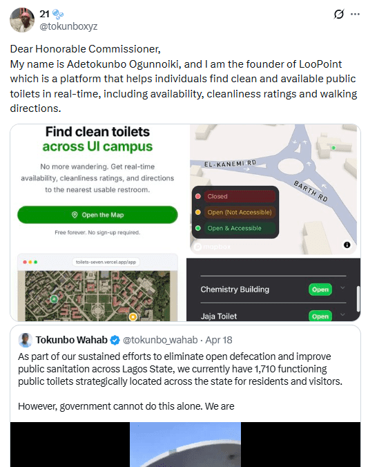 Bad hostel toilets at the University of Ibadan gave Adetokunbo Ogunnoiki an idea, now Lagos State wants in