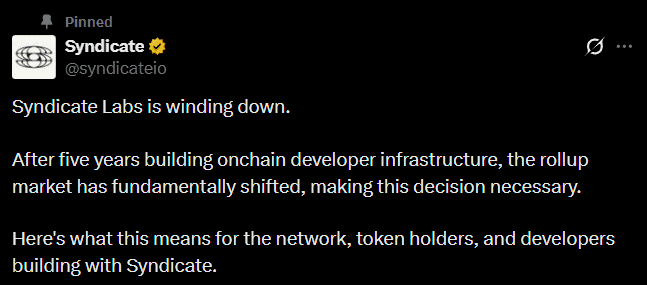 Why a16z-backed Syndicate Labs is shutting down after 5 years