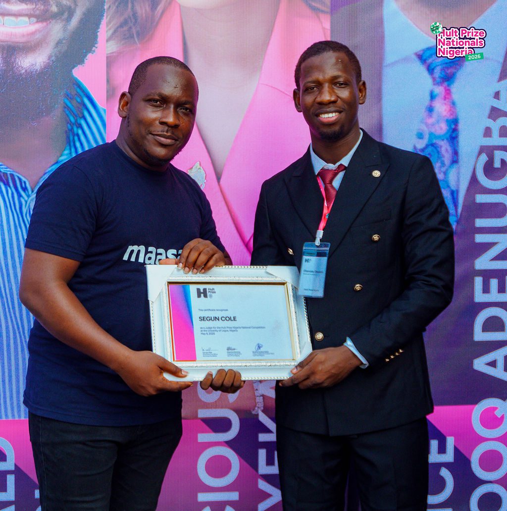Founder Maasai VC, Segun Cole and Olamide Otasanya, the National Cordinator for Hult Prize Nigeria