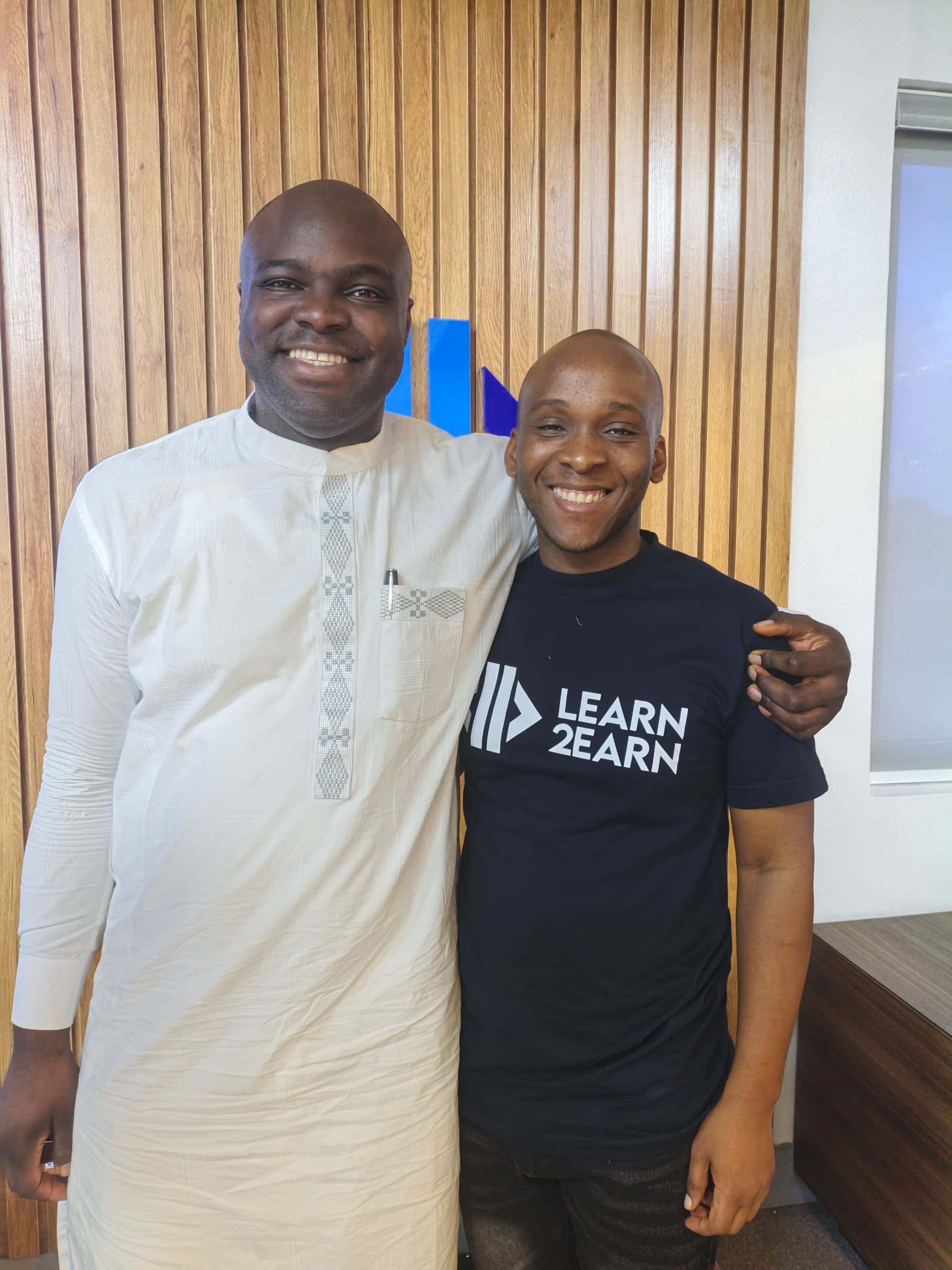 (L) Iyin Aboyeji, co-founder, Learn2Earn, (R) Prince Adekunle, Head of Training, Learn2Earn