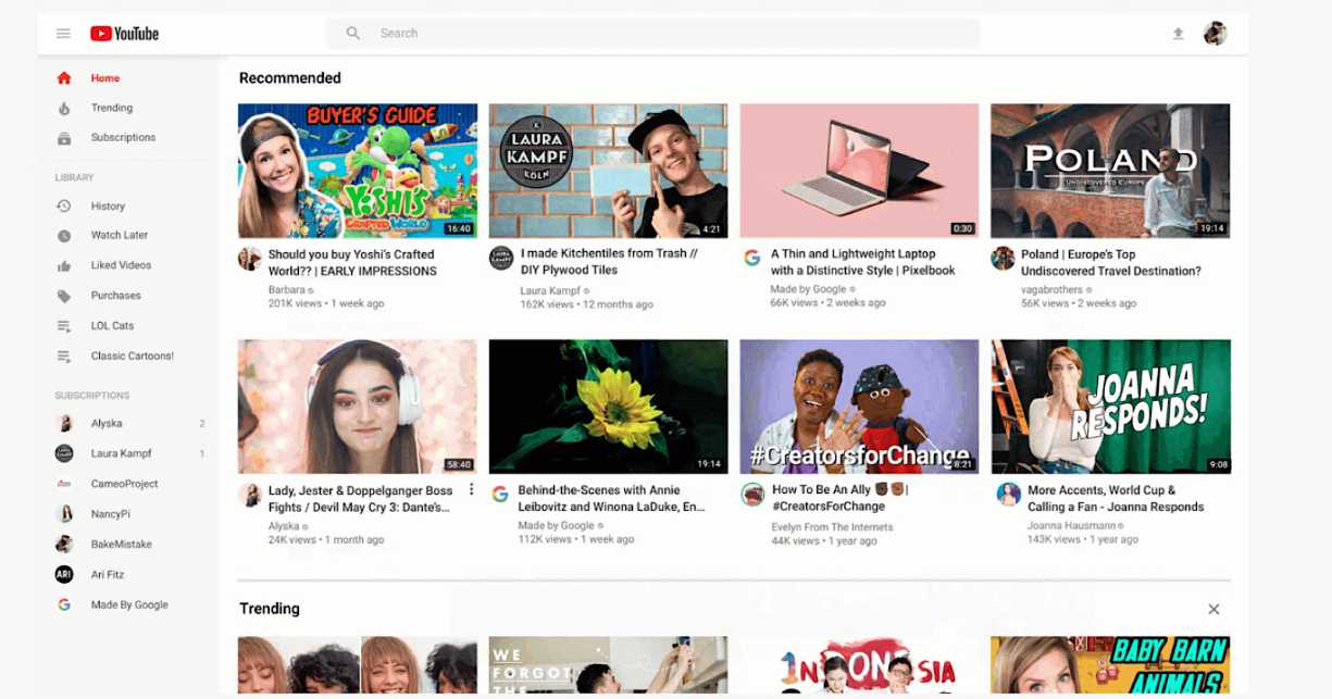 YouTube app