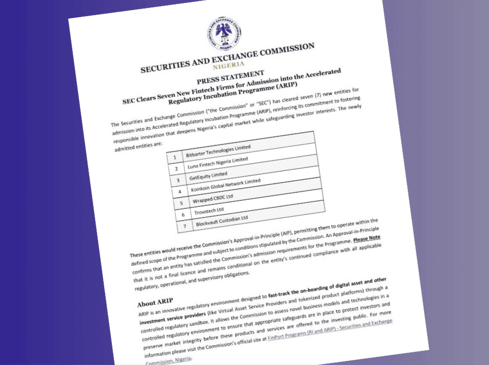 SEC Nigeria admits Luno,  Koinkoin and 5 others into ARIP, pushing total crypto Approvals-in-Principle past 9 