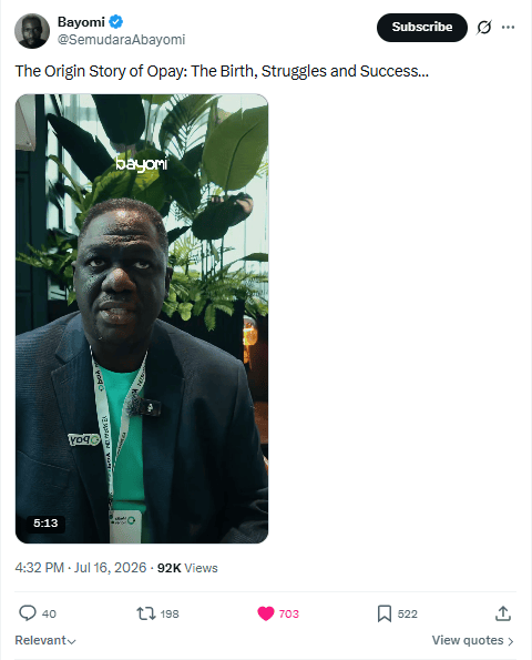Dotun Adekunle, OPay's Chief Technology Officer and Chief Operating Officer