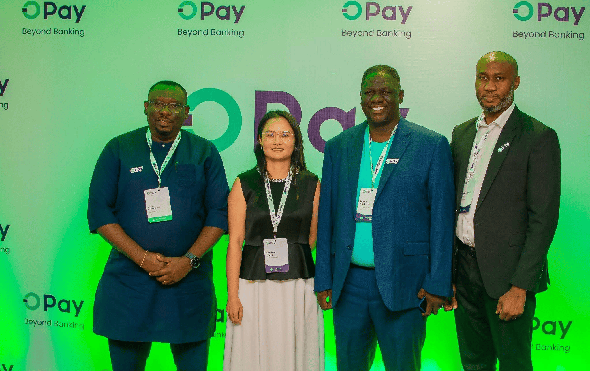L-R: Odiase Ikponmwosa Kolawole, Head of Partnerships, OPay; Elizabeth Wang, Chief Commercial Officer, OPay; Dotun Adekunle, Chief Operating Officer and Chief Technology Officer, OPay; and Chukwudinma Okafor, Chief Compliance Officer, OPay, at the OPay Media Parley held in Lagos.