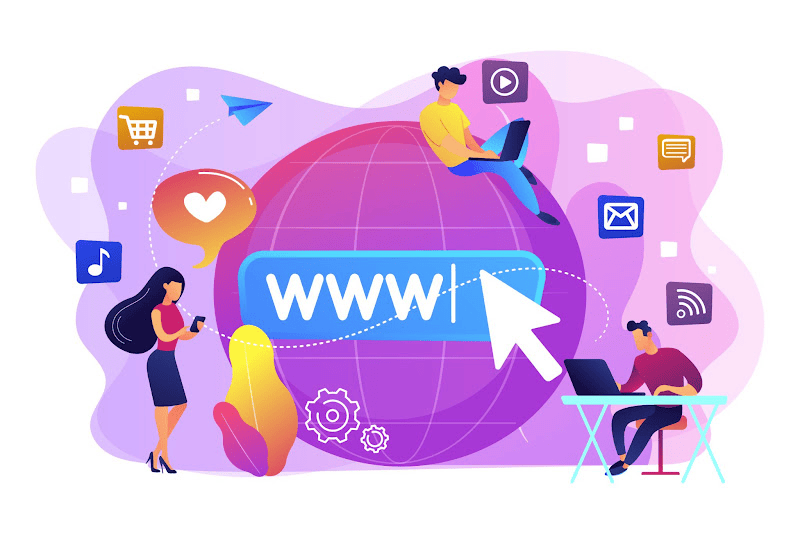 Source: https://www.magnific.com/free-vector/tiny-business-people-with-digital-devices-big-globe-surfing-internet-internet-addiction-real-life-substitution-living-online-disorder-concept-bright-vibrant-violet-isolated-illustration_10783001.htm#fromView=search&page=1&position=21&uuid=8834e239-db4b-4760-89ea-f874a37ad22b&query=website+domain