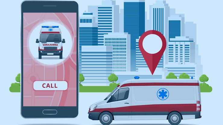An emergency ambulance 
