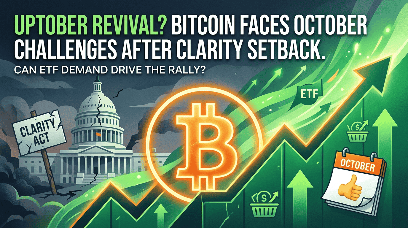 ‘Uptober’ test: Can ETF demand keep Bitcoin’s rebound alive after the CLARITY Act setback?
