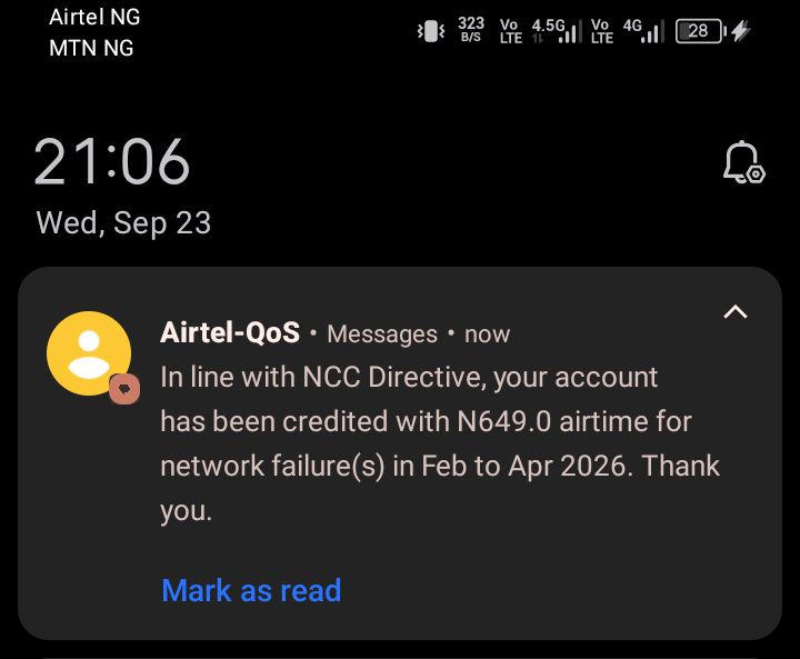 Airtel Airtime compensation