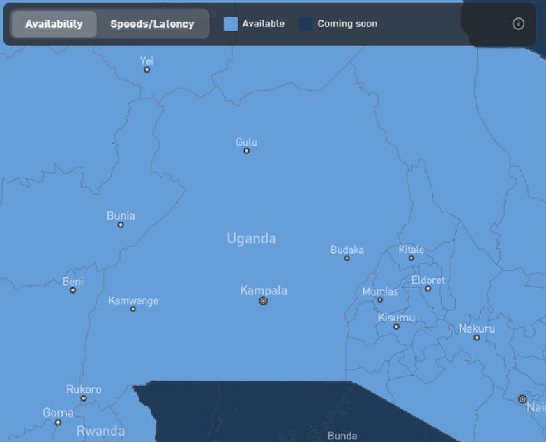 Starlink's Availability map