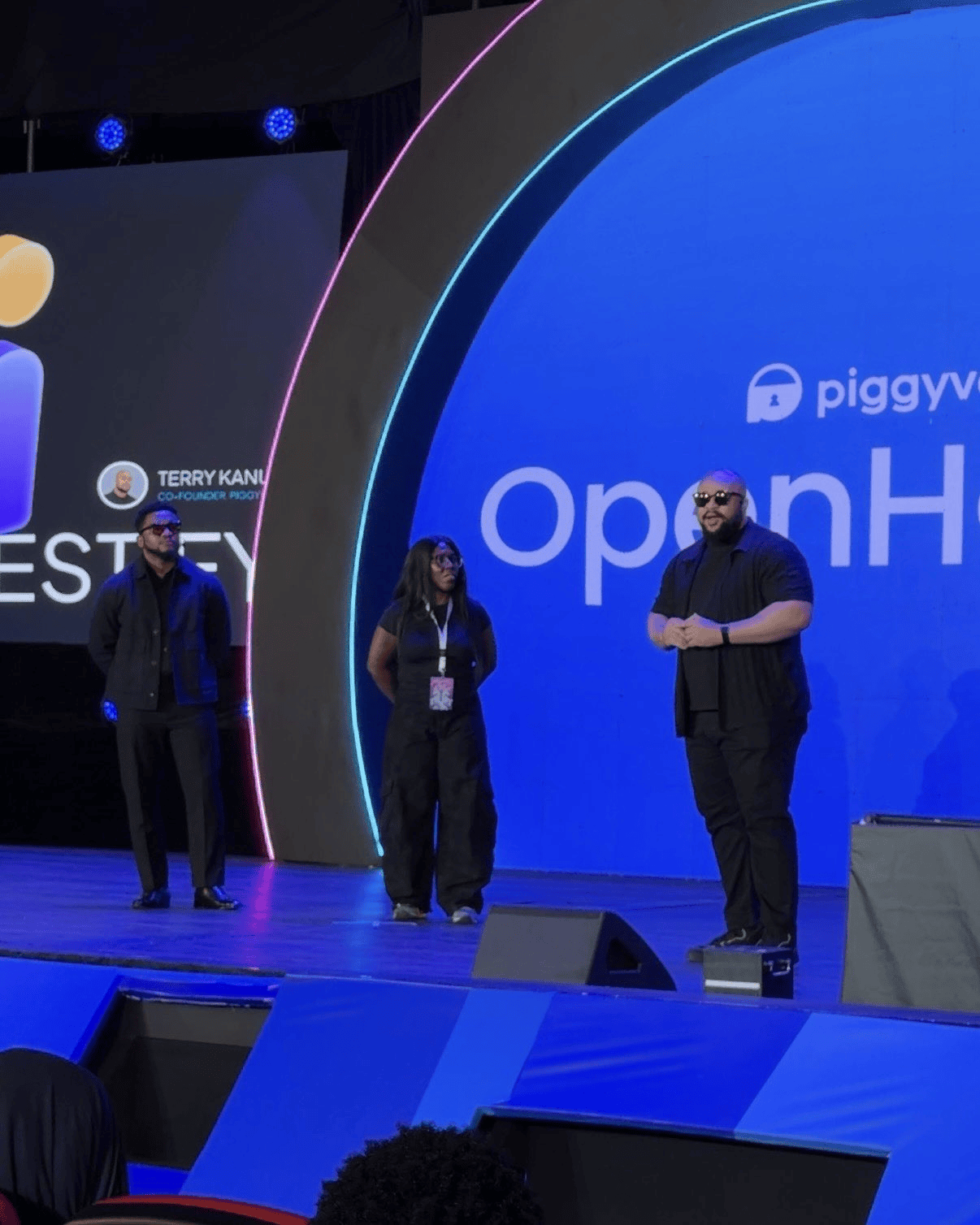 Piggyvest's Co founder and Chief marketing officer, Joshua Chibueze, Co founder and chief operating officer, Odunayo Eweniyi, head of product, Terri Kanu–Ireogbu